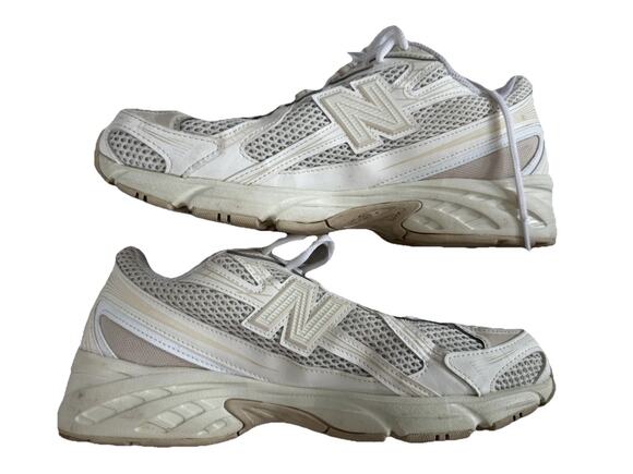 New Balance 740v2 Men’s Lace-Up Low Top Mesh Sneakers Bisque/Angora White Beige
